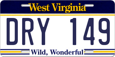 WV license plate DRY149