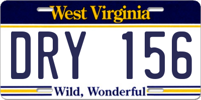 WV license plate DRY156