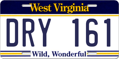 WV license plate DRY161