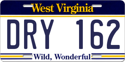 WV license plate DRY162