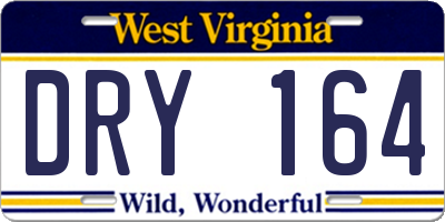 WV license plate DRY164
