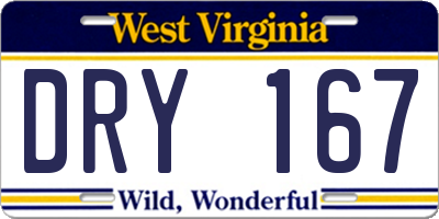 WV license plate DRY167