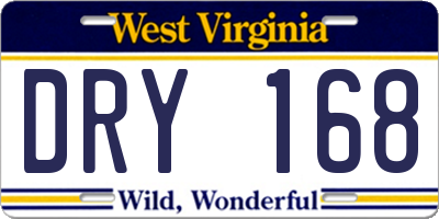 WV license plate DRY168