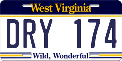 WV license plate DRY174