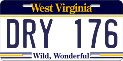 WV license plate DRY176