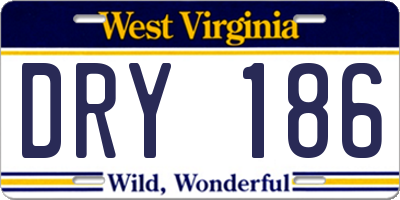 WV license plate DRY186