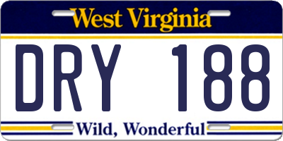 WV license plate DRY188
