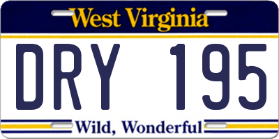 WV license plate DRY195