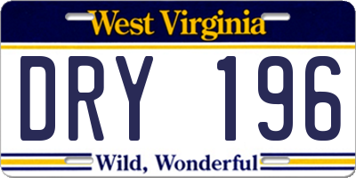 WV license plate DRY196