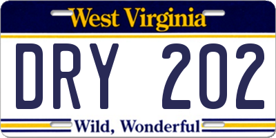 WV license plate DRY202