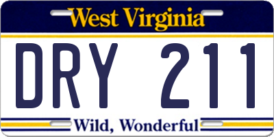 WV license plate DRY211