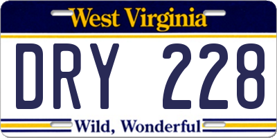 WV license plate DRY228