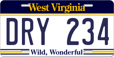 WV license plate DRY234
