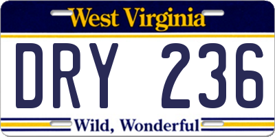 WV license plate DRY236