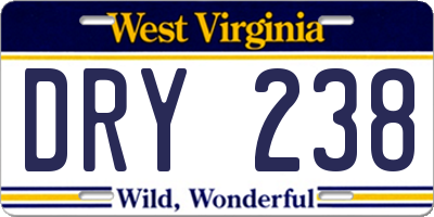WV license plate DRY238