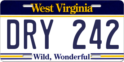 WV license plate DRY242