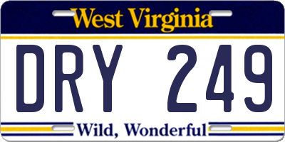 WV license plate DRY249