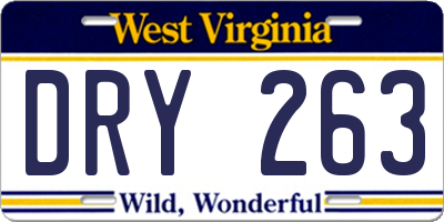 WV license plate DRY263