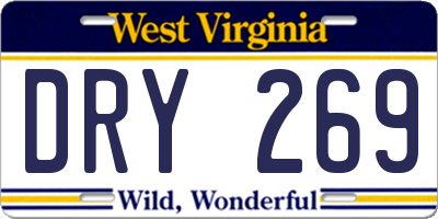 WV license plate DRY269