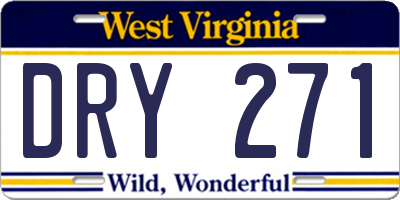 WV license plate DRY271