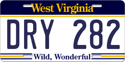 WV license plate DRY282