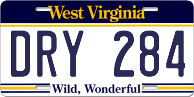 WV license plate DRY284