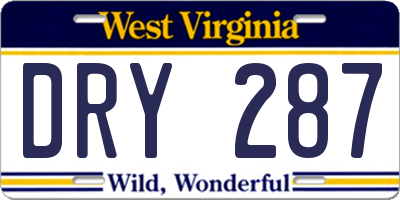 WV license plate DRY287