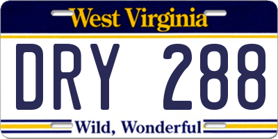 WV license plate DRY288