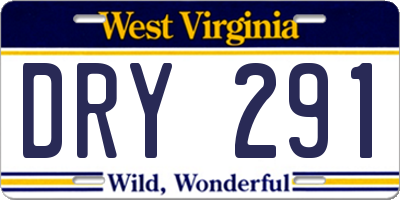 WV license plate DRY291