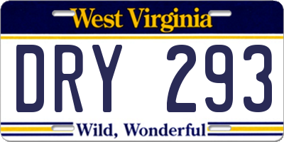 WV license plate DRY293