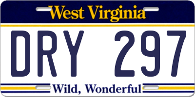 WV license plate DRY297