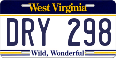 WV license plate DRY298