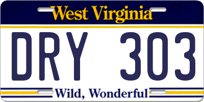 WV license plate DRY303