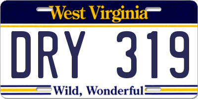 WV license plate DRY319
