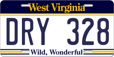 WV license plate DRY328