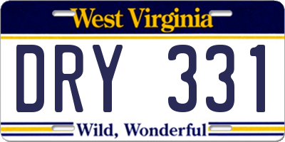 WV license plate DRY331
