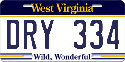 WV license plate DRY334