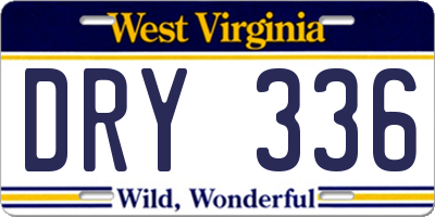WV license plate DRY336