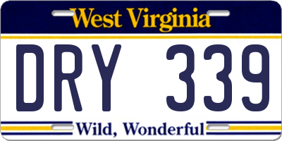 WV license plate DRY339