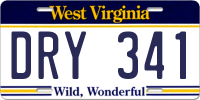 WV license plate DRY341