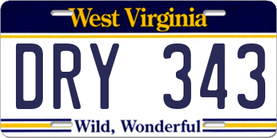 WV license plate DRY343