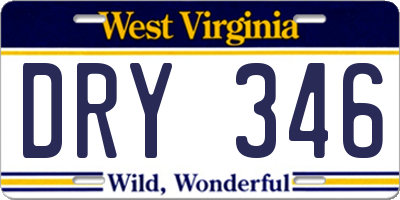 WV license plate DRY346
