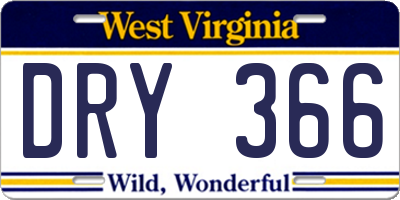 WV license plate DRY366