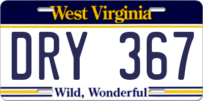 WV license plate DRY367