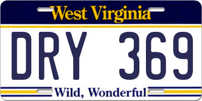 WV license plate DRY369
