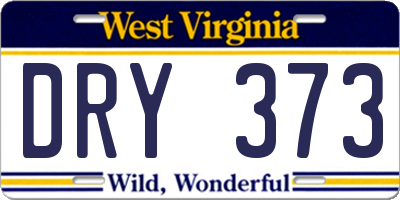 WV license plate DRY373