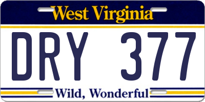 WV license plate DRY377