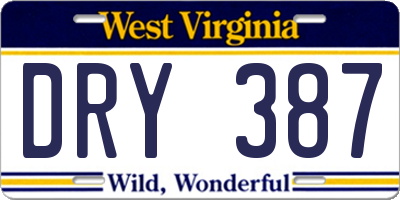 WV license plate DRY387