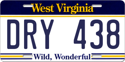 WV license plate DRY438
