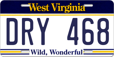 WV license plate DRY468